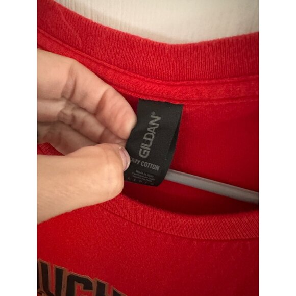 Touchdown Season Football Red and leopard Womens T-shirt - Picture 3 of 3